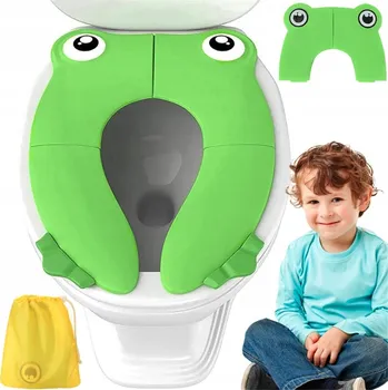 WC sedátko Nástavec na WC turistický skládací + pouzdro zelená žabka