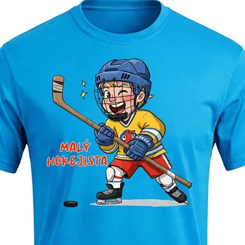 Chlapecké tričko Dětské tričko Malý hokejista - velikost 146, Barva Tyrkysová