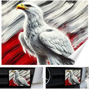 Samolepící dekorace VINYLOVÁ NÁLEPKA na TIR, TRAKTOR - POLSKÁ VLAJKA S ORLICÍ na ADR tabuli 39x29 cm