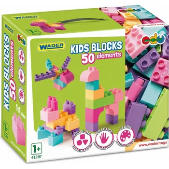 ostatní stavebnice Wader 50dílné růžové kostky pro děti