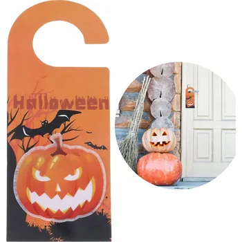 Party dekorace ZÁVĚSNÁ SVÍTÍCÍ DEKORACE NA DVEŘE KLIKU HALLOWEEN STRAŠIDELNÁ DÝNĚ ZÁVĚSNÁ SVÍTÍCÍ