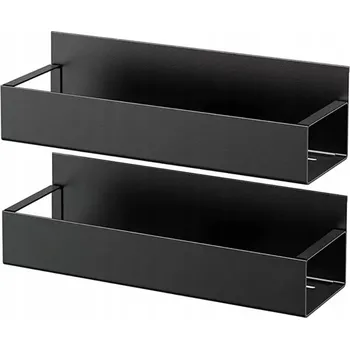 police Magnetická police černá kovová 1-úrovňová 27x8,5 cm