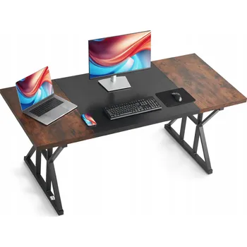 VEVOR Počítačový stůl 160x80x75 CM Odolný proti skvrnám Hnědý a Černý