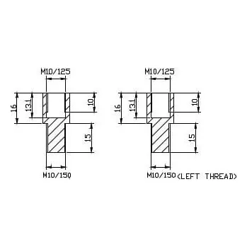 Motodíl Adaptér na zpětné zrcátko PUIG ADAPTER M10/150 THREAD RIGHT+LEFT REAR MIRROR HI-T 9271N černý na řidítka BMW S 1000 R 2013-2019