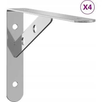 police Držák na polic 20x2,5x14 cm, stříbrný, nerezová ocel