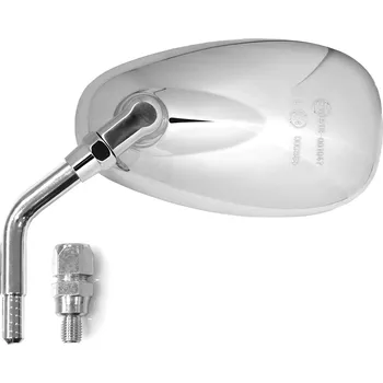 Zrcátko pro motocykl zpětné zrcátko chromové (závit pravý M10), Q-TECH (chrom), L=P E512