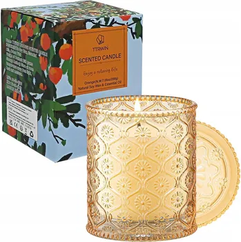 Svíčka VOŇAVÉ SÓJOVÉ SVÍČKY PŘÍRODNÍ VŮNĚ Pomeranč DÁREK