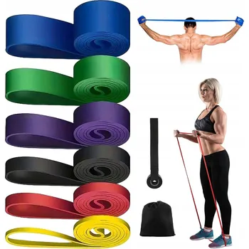 SADA 6 POSILOVACÍCH GUM POWER BAND, Popruhy Gumy na Cvičení, Přítahy