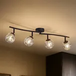 Stropní svítidlo Lindby Valentina, šedá/černá, 4 světla, sklo - Stříška - Ø 9 cm, výška 2,5 cm; Ø stínítek 10 cm šedá, černá 4 x 8 W LED - Doprava zdarma