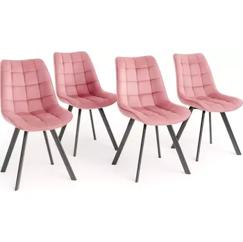 LuxuryForm DESIGN Židle ORLEN VELUR - růžová - SET 4 ksá