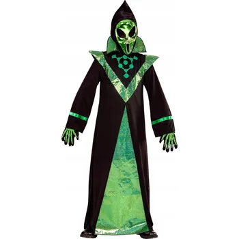Karnevalový kostým MIMOZEMŠŤAN KOSTÝM HALLOWEEN mimozemšťan ČERNÝ mimozemšťan 140 Cm