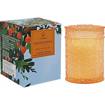 Svíčka SÓJOVÉ SVÍČKY PŘÍRODNÍ VONNÉ SVÍČKY DÁRKOVÉ Vůně pomeranče