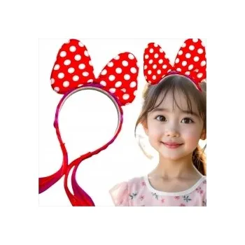 Čelenka ČELENKA pro holčičku s mašlí ČELENKA copem Minnie Mouse a puntíky