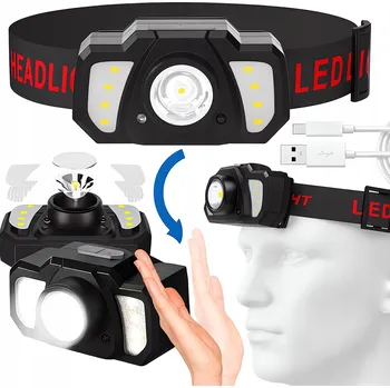 Čelovka ČELOVKA LED Čelovka s pohybovým senzorem COB Vodotěsná Silná USB-C