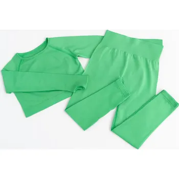 Zelený dámský sportovní komplet M – legíny a top do posilovny