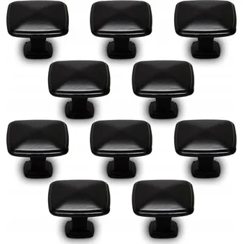 10x ČERNÁ RETRO ÚCHYTKA NA NÁBYTEK, KNOFLÍK NA NÁBYTEK, ÚCHYTKA NA ZÁSUVKY