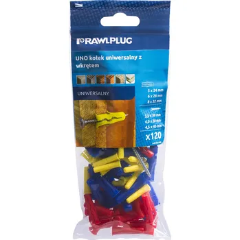 Vrták Univerzální hmoždinky Mix UNO s vrutem, průměr 5, 6, 8 mm