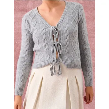 Dámský svetr Sinsay - Svetr s ozdobným vázáním - šedá - 265FJ-09M - 265FJ-09M-L