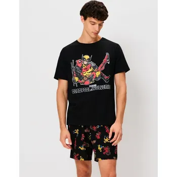 Sinsay - Bavlněná dvoudílná pyžama s potiskem Deadpool & Wolverine - černá - 657EL-99X - 657EL-99X-XXL