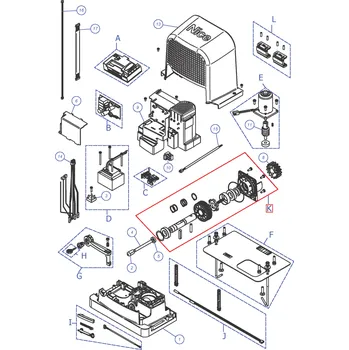 SPAMG603A00 Hriadeľ s ozubenými kolesami RBS400,, RBS600, RBS600HS