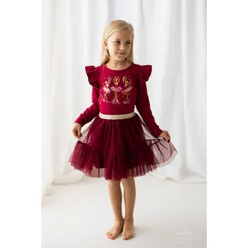 Dívčí šaty Dívčí sukýnka Lily Grey - wine - 122