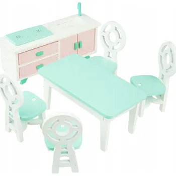 Doplněk pro panenku Dřevěný nábytek pro panenky - kuchyňská sada