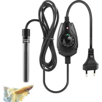 Topítko do akvária PYPABL Akvarijní ohřívač 15W 25W 35W Super Mini, Nastavitelný ohřívač pro malá akvária 1-35L, s