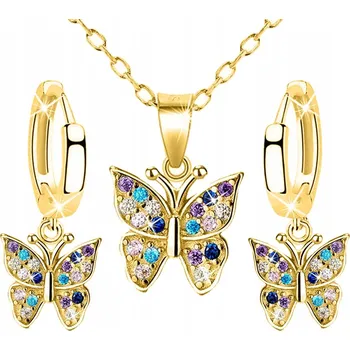 Souprava šperků STŘÍBRNÁ SADA ŠPERKŮ MOTÝLI 925