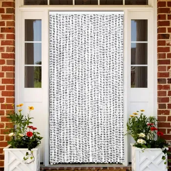 Síť proti hmyzu zahrada-XL Závěs proti hmyzu bílý a tmavě šedý 100 x 220 cm Chenille 325456