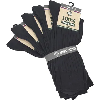 Pánské ponožky 9100522 Ponožky Olet klasické 100% bavlna žebrované 5 párů v balení 39-42