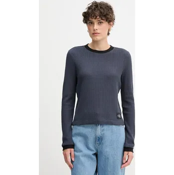 Tričko s dlouhým rukávem Calvin Klein Jeans LV047D225G námořnická modř 59X, vel. M