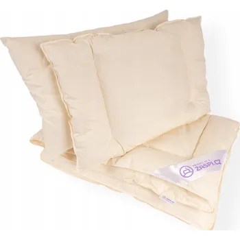 Polštář Dětský set duté vlákno přikrývka + 2x prošitý polštář - smetanový