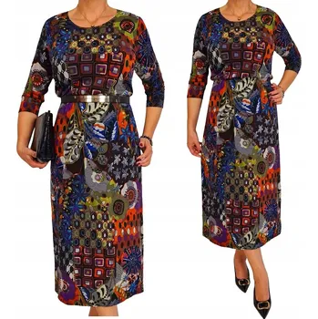 Dámské šaty ŠATY barevné maxi teplé xxl 42 44 46 48 50 52 54 56