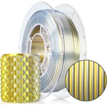 3D tisk PLA Magic Silk 1,75mm Zlato-Stříbrná 300g