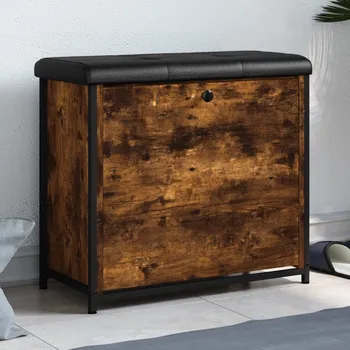 Zahradní lavice Nábytek XL Botníková lavice s výklopnou zásuvkou kouřový dub 62x32x56 cm 835119