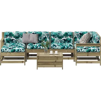 Zahradní sestava zahrada-XL 7dílná zahradní sedací souprava a podušky impregnovaná borovice 3250947