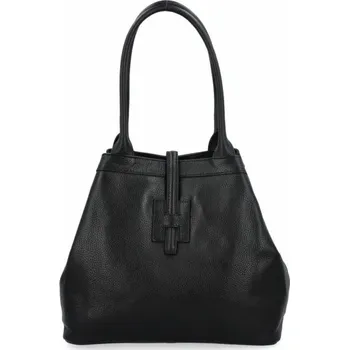 Kabelka Elegantní kožená taška Shopper Bag 208S černá