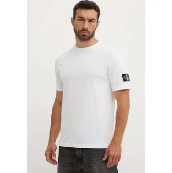 Pánské tričko Bavlněné tričko Calvin Klein Jeans J30J323484 béžová 01X, vel. S