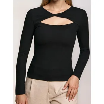 Dámská halenka Sinsay - Žebrovaná halenka - černá - 750EU-99X - 750EU-99X-L