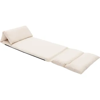 Křeslo zahrada-XL Skládací lenoška na podlahu krémová mikrovlákno 325263