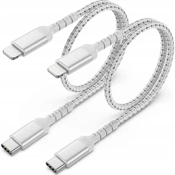 Datový kabel Kabel ULIFTUS USB-C – Apple Lightning 0,3 m stříbrný