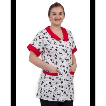 Dámská halenka Dámská halena 0289, Kočky, červená, VS170