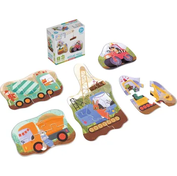 KukiKuk 80060 - Véééliké puzzle Stavební stroje