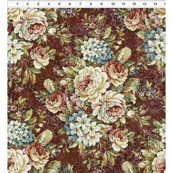 US In The Beginning 999-954 Carpet Bag Romance vícebarevná bavlněná látka