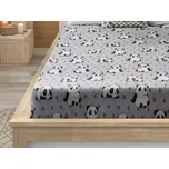 Prostěradlo mikroplyš PANDA 180x200 cm šedé