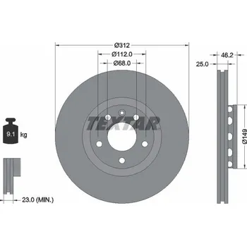 Brzdový kotouč Brzdový kotouč TEXTAR 92106103