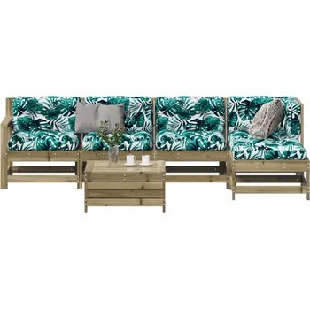 Zahradní sestava zahrada-XL 6dílná zahradní sedací souprava a podušky impregnovaná borovice 3250983