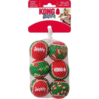 Hračka pro psa Hračka Kong Dog Holiday SqueakAir® Balls s pískatkom, guma, vulkanizovaná, S (6 ks/ bal.)