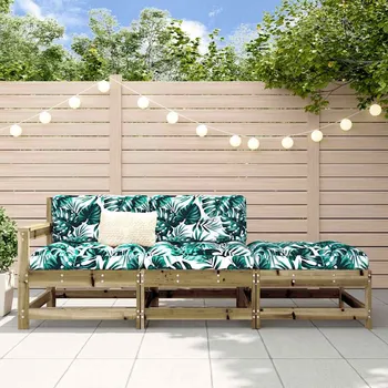 Zahradní sestava zahrada-XL 3dílná zahradní sedací souprava a podušky impregnovaná borovice 825603