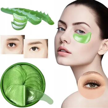 Péče o oční okolí Hydrogelové pleťové masky pod oči s aloe vera proti otokům, zklidňující, 60 kusů